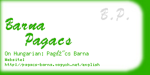 barna pagacs business card